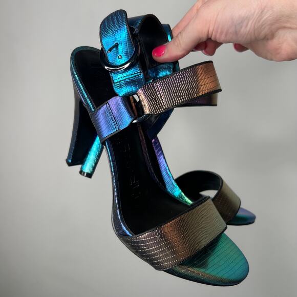 Karl Lagerfeld Cieone Iridescent Embossed Heels Size 7.5 - Picture 9 of 10